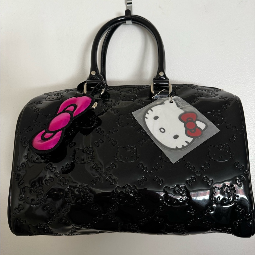Hello Kitty Black Embossed Medium Duffle Bag